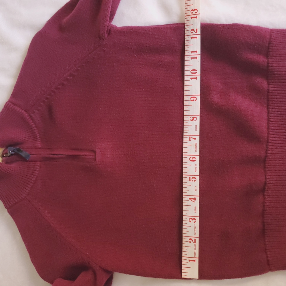Crewcuts Kids Preppy Burgundy Sweater Quarter Zip. Back To School Fall Style. - Picture 15 of 16